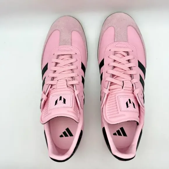Adidas Mens Samba Messi Sneakers Size 13 Pink Suede Rubber EUC - Picture 8 of 12